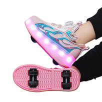 Children's Four-Wheel Charging Roller Skates LED Light up Inline Skates Boys Walking Shoes Girls Roller Blades Entertainment 28