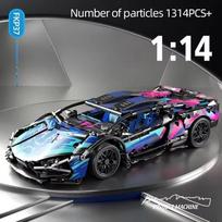 Nauji Techniniai Konstruktoriai Cyberpunk 1314VNT 1:10 lenktyninio automobilio statinio modelio arba nuotolinio valdymo elektrinio RC automobilio „pasidaryk pats“ vakarėlio žaislas berniukui Static version