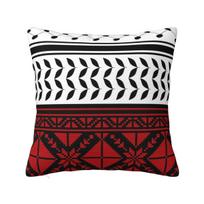 Palestinian Keffiyeh And Tatreez Embroidery Pillow Cover Cushion Cover Soft Pillow Case Cute Pillowcases For Sofa Car Home Decor 12x12Inch black