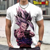 Fashion Dragon Ball Goku Cosplay Men's T Shirts for Boys Kids Super Saiyan Anime Cartoon Breathable Cotton Short Sleeve Tee S