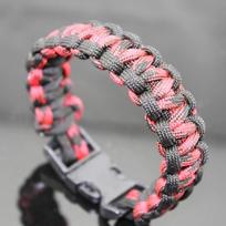 Outdoor Paracord Survival Bangle Bracelets Men Siver Tone Skull Rope Wristband Camping Hiking Emergency Buckle Bracelet Jelwery raudona juoda spalva