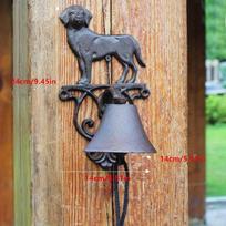 Kaimiškas šuo Ketaus ranka sujungiamas sieninis varpas Ūkio namų akcentai Rankų darbo retro stiliaus namų sodas, montuojamas ant sienos dekoro pasveikinimo durų skambutis Light Grey