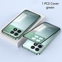 Aliuminio lydinio metalo rėmo dėklas Poco F6 Pro dėklui Matinis skaidrus galinis dangtelis, skirtas Xiaomi POCO F6Pro 5G Redmi K70 buferiui For Poco F6 Pro žalia