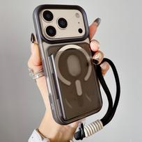 For Magsafe Magnetic Wrist Strap Clear Phone Case for IPhone 11 12 13 14 15 16 17 Pro Max 16 Plus 17 Air Slot Card Wallet Cover iPhone Air juoda