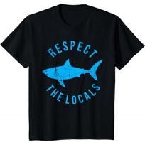 Respect The Locals Shark Ocean Animal Rights Biology Life Gift t shirt Vintage Graphic Tee 100 cotton clothes All size Tops S