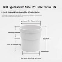 110 mm PVC vamzdžio greitoji jungtis white