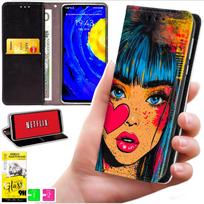 Etui Typu Portfel Do Xiaomi 15T - Pokrowiec Bluemoon Nadruk + Szkło 9H