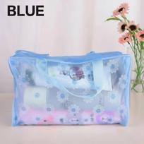 Women's Waterproof PVC Travel Makeup Bag Organizer Toiletry Cosmetic Pouch Storage Luggage Zipper Case mėlyna