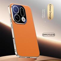 OPPO Find X9 X9 Pro, aukščiausios kokybės oda su pilna objektyvo apsauga, smūgiams ir kritimui atsparus telefono dėklas For Find X9 Pro oranžinė
