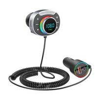 T86 Car Bluetooth FM Transmitter MP3 Player Voltage Detection Zhitong QC3.0 PD30W Fast Charger Hands-Free Calls Car Accessories Without TF Card sidabras