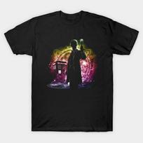 Men Black Print T-shirt Gallifreyan Hero No-Cut Transfer Paper Print Cotton Tshirt 2XL juoda