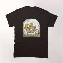 Varlė ir Rupūžė Važiuoja Dviračiu Grafinis Marškinėlis Vyriškas Medvilninis Laisvalaikio Trumpomis Rankovėmis T-shirt Juokingas Animacinis Spaudinys Unisex S