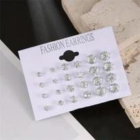 12 porų rinkinys Nerūdijančio plieno auskarai su akmenukų pumpurais Apvalūs auskarai Unisex