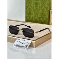 Prabangūs dizainerio berėmiai akiniai nuo saulės vyrams ir moterims, madingi retro maži kvadratiniai rėmeliai, apsaugantys nuo UV spindulių 1221S Black film（without Box
