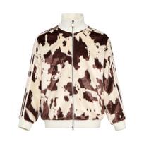 adidas Originals Unisex Leopardų Rašto Kailinė Striukė su Stovu ir Užtrauktuku Juoda KU9405 M black