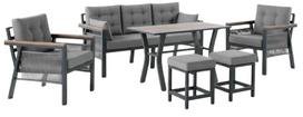 Lauko baldų komplektas Kalune Design Lilyum, pilka sp., 7 vietų