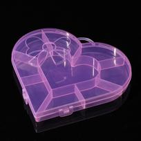 Pink Heart Storage Box with Lid – Ideal for Beads, Rubber Bands, Jewelry, and Ornaments