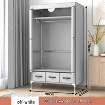Economical Single-Person Fabric Wardrobe with 3 Storage Boxes, 90CM - Simple, Stylish Organization 90*45*170CM