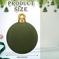 Inflatable Ornaments Balls 23.6in Flocking Globes Bulk Giant PVC Blow Up Christmas Ornaments For Workplace Dance Party Wedding Others