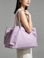 Small-scale Color-matching Lightweight Travel Tote Bag with Large Capacity and Single Shoulder Strap šviesiai violetinė spalva