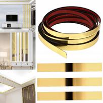 Dekoratyvinė juosta, auksinė, PVC, 14 mm, Gold, 10 metrų, 1,4 cm, blizgi