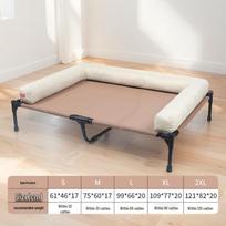 Four Seasons Washable Dog Bed & House: Medium-Large, Breathable, Warm & Cooling Mat S (61*46*17 cm) chaki