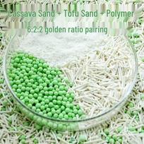 Blue Engraved Tofu Mixed Cat Litter - 2.5kg, Odor Removal, Dust-Free, Non-Stick white