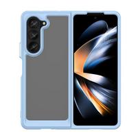 For Samsung Galaxy Z Fold 5 Case For Samsung Z Fold 5 Case Luxury Silicone Clear Bumper Silicone TPU Case Galaxy Z Fold 5 Cover Z Fold5 šviesiai mėlyna spalva