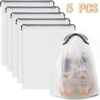5/10PCS Portable Shoe Storage Drawstring Eco Storage Bags for Shoes Sundries Travel Waterproof Transparent Plastic Storage Bag 30x40cm