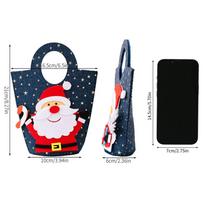 Christmas Goodie Bag 4 Pieces Denim Christmas Eve Goodie Bag Reusable Tote For Cake Prizes Chocolates Beer Bottles Holiday Other mėlyna