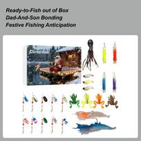 Advent Fishing Lure Calendar 24-Day Angling Gears Countdown Calendar Fishing Lures For Fisherman Friends Men Teens Adults Boys W141 gray
