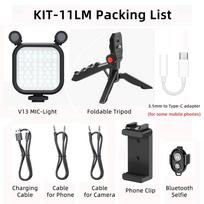 All-in-One Vlogging Kit: LED Fill Light + Monitor Mic for Smartphone/DSLR YouTube Live, TikTok & Zoom Streams