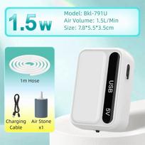 1/2 Hole Aquarium Oxygen Air Pump Low Noise Ultra Silent Fish Air Pump USB Rechargeable AC/DC Fish Tank Oxygen Pump