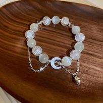 Gravel round beads opal moon bracelet personalized niche Internet celebrity bracelet fashion light luxury high-end sense beaded bracelet