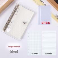 Creative B&W Patchwork Leather & PVC Binder: Six-Hole Student Planner