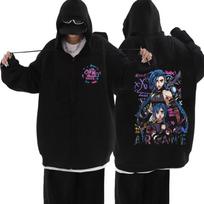 Arcane Jinx Zip Up Jackets Boom Game Lovers Graffiti Hoodies Harajuku Men Women Casual Long Sleeve Sweatshirt Hip Hop Hoodies & Sweatshirts women’s S