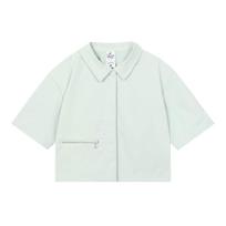 Nike Sportswear Dri-FIT Tech Pack Woven Collar Short Sleeve Shirt With Zipper, Quick-Dry and Breathable Women Tops Light-Silver DV8241-034 M