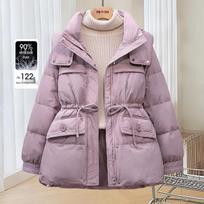 Sibaishe Women's 90% Down Hooded Puffer Jacket S šviesiai violetinė spalva