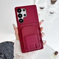 Invisible Fold Stand Wallet Card Slot Phone Case For Samsung S25 S24 S23 S26 Ultra Plus FE A56 A55 A54 A36 A35 A17 A16 A15 Cover Galaxy S24 Ultra