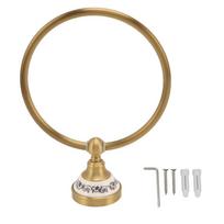 Antique Brass Finish Towel Holder Copper Towel Rack Durable Towel Ring  Bathroom Decor