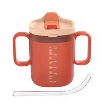 300mLDrinking Cup Elderly Drinking Cup Anti-choking Design Drinking Cup with Handles Feeding Cup With Lid and Straw For Patient 300mL
