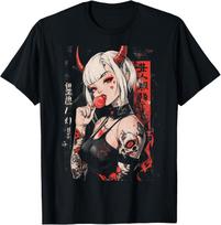 Goth Grunge Waifu Demon Anime Horror Alt Aesthetic T-Shirt S