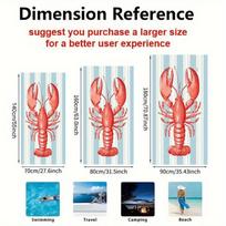 1pc Vintage Red Lobster Beach Towel Detailed Lobster Bath Towels Soft Unisex Oversized Towel for Swimming Travel Camping 50X100cm