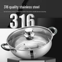 MAXCOOK 316 Stainless Steel Mandarin Duck Hotpot