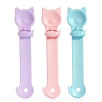 Long Handle Cat Strip Feeder Spoon Bite Resistant Durable Cat Bar Squeeze Feeder Cartoon Pet Treat Spoon Interactive