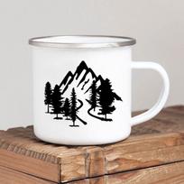 Forest Camp Enamel Coffee Mug Adventure Together Camping Cup Gift Idea for Camper Campfire Mugs Outside Outdoor Festival Travel