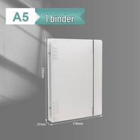 PP Frosted Transparent 8-Hole A4/B5/A5 Ring Binder with Detachable Loose-Leaf Card Holder Cover