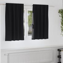 Užuolaidos su žiedais blokuojančios šviesą 2 pcs Juoda