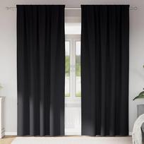 Užuolaidos su žiedais blokuojančios šviesą 2 pcs Juoda