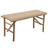 Sulankstomas sodo suoliukas su pagalvėle 118cm bambukas
